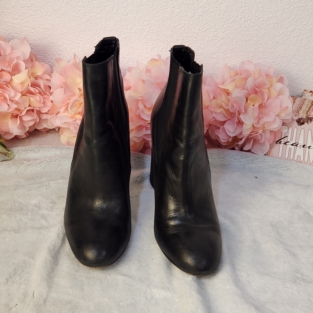 SAM Edelman Case Leather Block Heel Boots Size: 8.5 - Picture 2 of 6